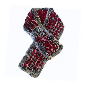 Imported Volare New York Real Rabbit Fur Scarf.